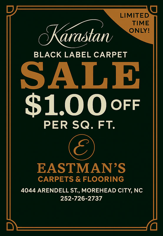 Black_Label_Carpet_Sale Karastan Black Label Carpet sale: $1.00 off per sq. ft. at Eastman's Carpets & Flooring, limited time only.